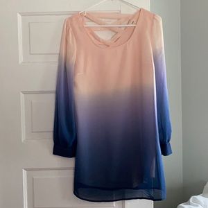Ombré long sleeved dress